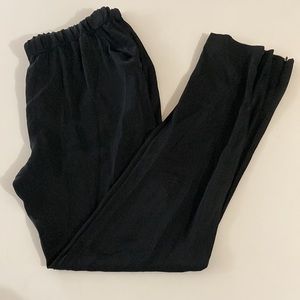 Silk blend pants size medium joes stretchy pull on waist zip ankles pockets M